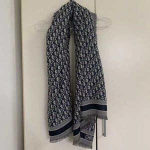 Navy blue Dior Oblique shawl